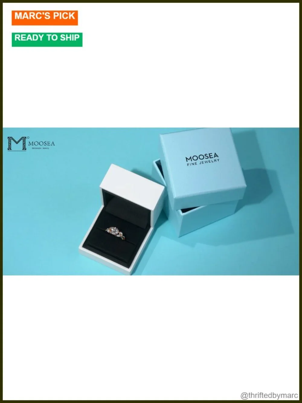 Moissanite Engagement Ring 1.2ct Round 925 Sterling Silver 14K White Gold